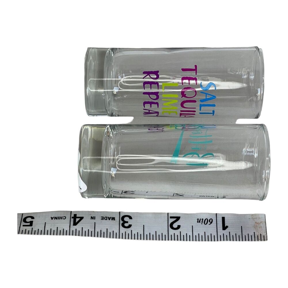 Cristar Clear Round Barware Tequila & Bottom Up Short Glasses 2.5 oz Lot of 2 - Picture 7 of 7